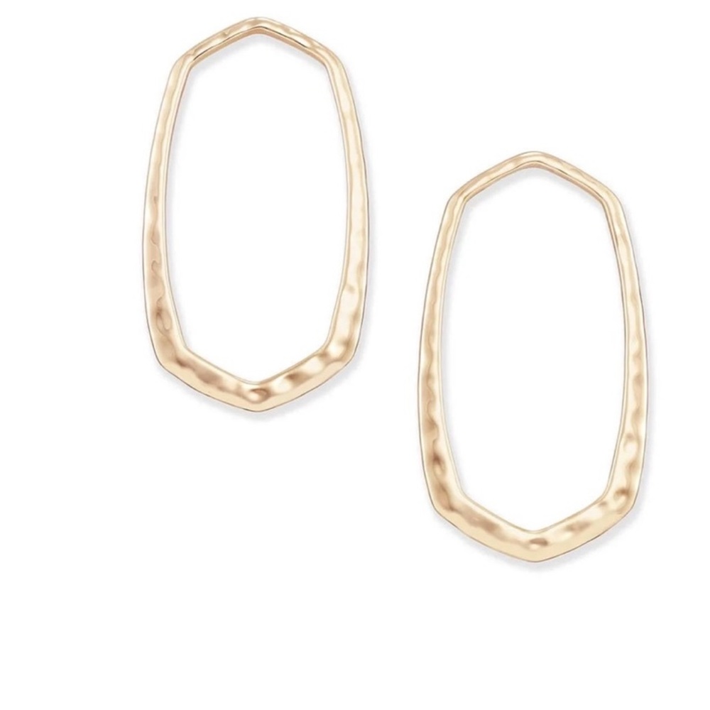Brand New Kendra Scott Gold Zorte Open Frame Dangle Earrings